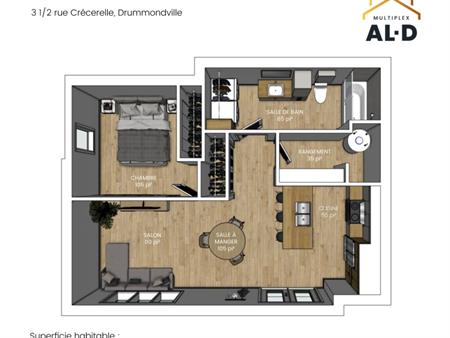 Logement NEUF à Louer 3 ½ Une Chambre