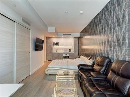 Montreal Furnished Condo Rental - 30th Floor Studio, Cityscape Views