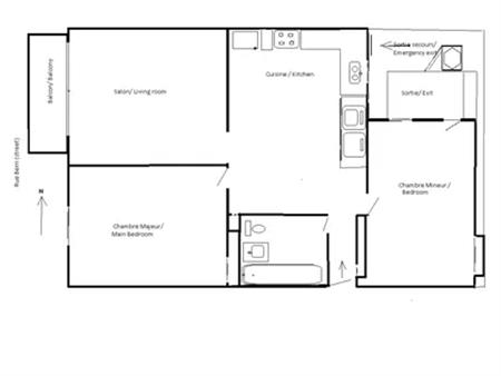4 rooms apartment of 65 m² in Montreal
