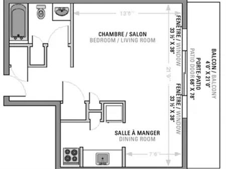 3 rooms apartment of 72m² in Quebec