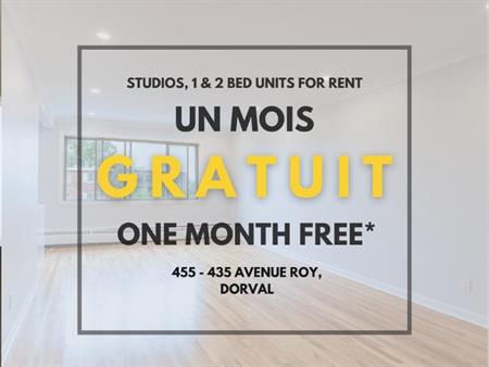 🟢UN MOIS GRATUIT*🟢 🏡 2 1/2 lumineuse |1 290 $/mois