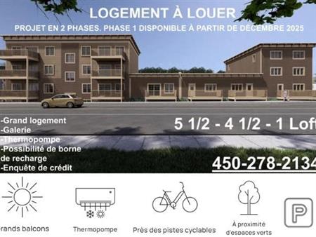 4 1/2 à louer - Roxton Falls Près de Granby et Acton Vale